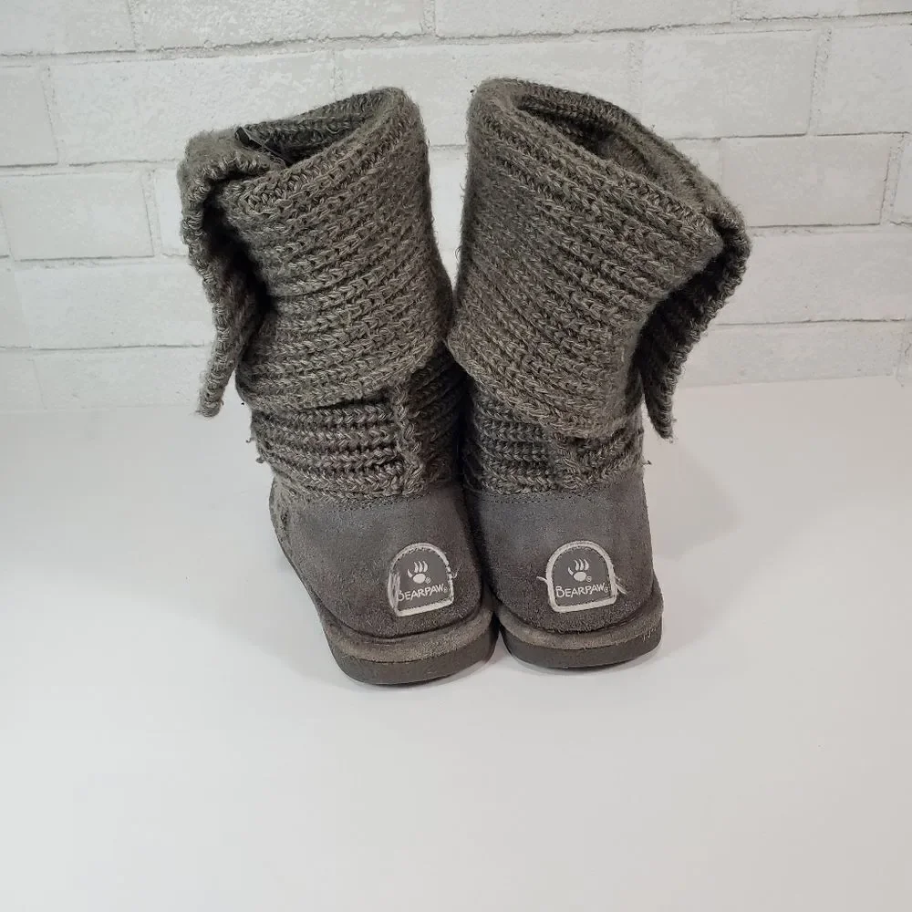 BearPaw gray sweater boots
